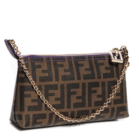 fendi spalmati zucca pochette|FENDI Zucca Spalmati Pochette Tobacco Wasabi .